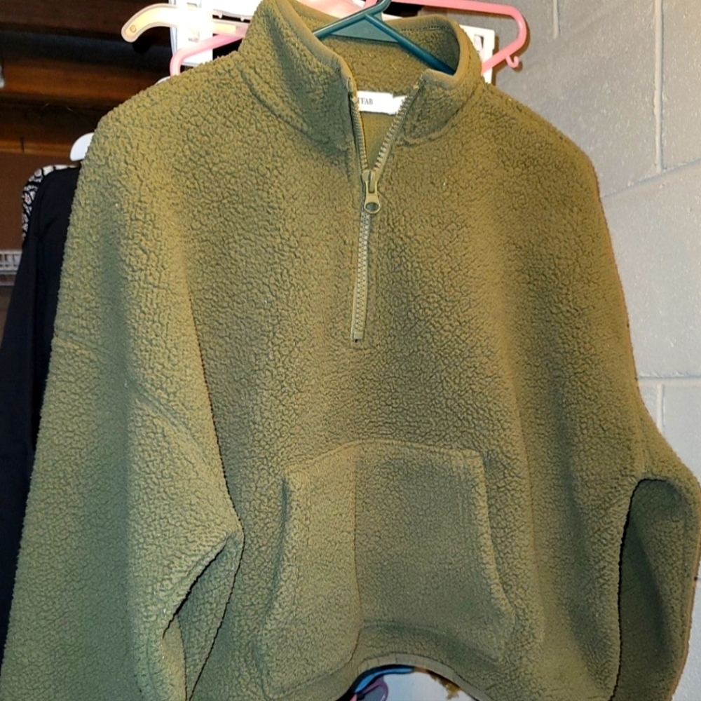 Just Fab Small Half Zip Sherpa NWOT